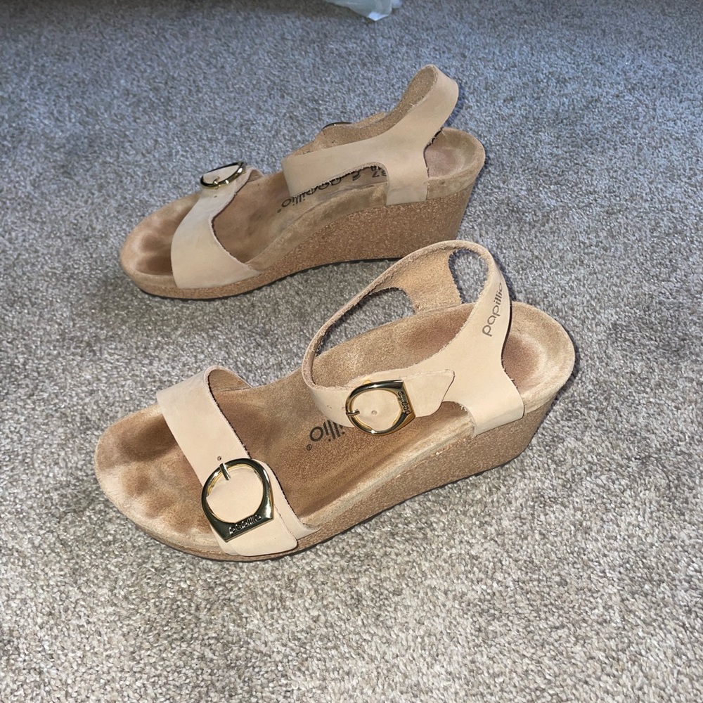 Papillio leather wedge heels